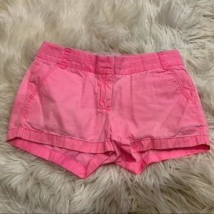 J. Crew Chino Shorts with Zip/Clasp in Bright Pink